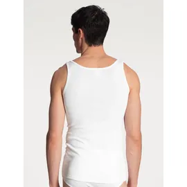 CALIDA Twisted Cotton Unterhemd Herren, Feinripp mit extralangem Rücken Weiss 58-60