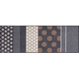 Salonloewe Fußmatte waschbar Glamour Dots grau 60x180 cm Sauberlaufmatte Wohn-Teppich Läufer Design-Muster