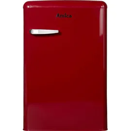 Amica KS 15611 R Retro-Kühlschrank (108 l, 860 mm hoch, Weinrot)