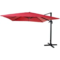 Mendler Gastronomie-Ampelschirm HWC-A96, Sonnenschirm 3x3m (Ø4,24m) Polyester Alu/Stahl 23kg