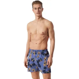 SCHIESSER Herren Shorts 2er Pack - Serie "Fun Prints", Unterhose, Jersey-Shorts Dunkelblau/Hellblau S