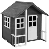 hardin 1fachgut Kinderspielhaus aus Tannenholz 131 x 115,5 x 136 cm Grau/Weiß