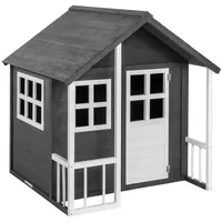 hardin 1fachgut Kinderspielhaus aus Tannenholz 131 x 115,5 x 136 cm Grau/Weiß