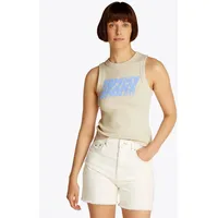 Tommy Jeans Tanktop TJW SLIM SH TJ BUBBLE TANK mit Logodruck beige XS (34)