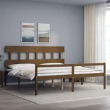 vidaXL Seniorenbett mit Kopfteil 200x200 cm Honigbraun Massivholz - Seniorenbett - Seniorenbetten - Bett Für Senioren - Betten Für Senioren - Braun