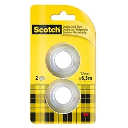 Scotch doppelseitiges Klebeband 12,0 mm x 6,3 m, 2 Rollen