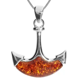 Kette mit Anhänger OSTSEE-SCHMUCK "Ostsee-Schmuck Kette mit Anhänger Anker Kette mit Anhänger Anker" Gr. 50, silber (silberfarben), Halsketten, Damen, 50cm, Silber 925 (Sterlingsilber), L: 42cm