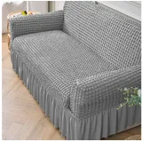 BYSURE Sofahusse, Futon-Couchbezug mit Rock, Stretch-Sofabettbezug grau