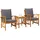 vidaXL Garten-Lounge-Set 3-tlg. braun