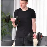HOMCOM Hantel-Set 15 kg, (Kurzhantel, Langhantel), für Zuhause Fitness schwarz