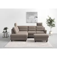 sit&more Ecksofa »Farö L-Form«, inklusive Federkern, wahlweise mit Bettfunktion und Bettkasten, grau