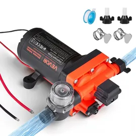 Vevor Membranpumpe 12 V DC 22,7 L/min 4-Kammer mit automatischem Druckschalter 4,8 bar