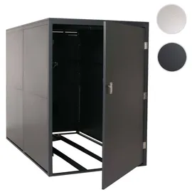 Mendler Fahrradgarage HWC-L56c Fahrradbox abschließbar Metall 160x113x209cm anthrazit