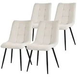 ML-DESIGN Stuhl Esszimmerstühle mit Rückenlehne moderne Design Lounge Küchenstühle (4 St), Polsterstuhl Esstischstühle 4er Set Küchenstuhl Polyester bis 120kg beige