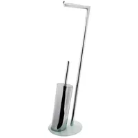 RIDDER Stand-WC-Garnitur Brisbane chrom mit weißem Glasboden ca. 24