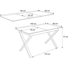 lookway ARTON II 80 x 77 x 140 cm grau/weiß