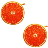 BESTonZON 2 Stück Rundes Sitzkissen Für Stühle Mit 3D Obstdruck Weiche Polyesterfaser Bodenkissen Zum Entspannen Und Dekorieren Abnehmbarer Bezug Waschbar Für Zuhause Und Büro