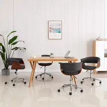 vidaXL Esszimmerstuhl Drehbar grau Stoff 4er Set