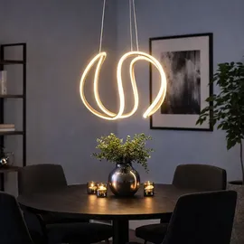 ETC Shop LED Hänge Leuchte 1-flg. dimmbar 60 cm geschwungen grau