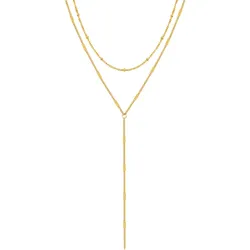 Hey Happiness Layering Y-Kette Edelstahl Gold Damen 