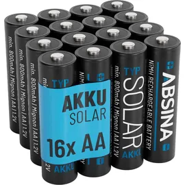 Absina Solar Akku AA 800 mAh 16 St.