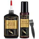 NoxGule Scherkopfreiniger Scherkopföl, öl für Haarschneidemaschine, Rasierer Reinigungsflüssigkeit, Schmierung, Rostschutz, Verschleißfestigkeit, Verlängerung der Klingenlebensdauer