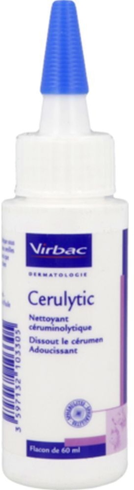 Cerulytic, Solution auriculaire nettoyante céruménolytique pour chien et chat, fl 60 ml 60 ml goutte(s) auriculaire(s)