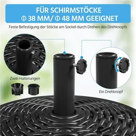 Yaheetech Schirmständer Kunststoff Φ 50 cm Schwarz