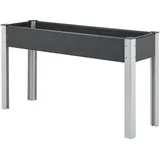 [en.casa] Hochbeet Beverwijk 125 x 40 x 75 cm Dunkelgrau