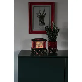 Konstsmide LED Wasserlaterne Wagon mit 5 Std. Timer Weihnachtsbeleuchtung, Rot / Grün, Warm Weiß