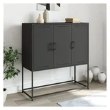 vidaXL Highboard Schwarz 100,5x39x107 cm Stahl