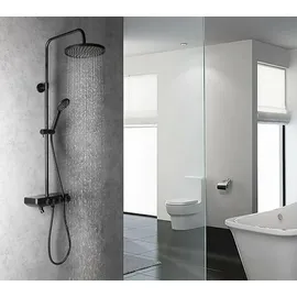 Aqualine FARRAO Duschsäule mit Armatur und Füllhahn für 1 Verbraucher Schwarz matt SL450B