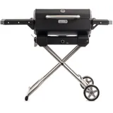 Masterbuilt® Elektrischer tragbarer Holzkohlegrill und Smoker mit SteadyTemp analoger Temperaturregelung, zusammenklappbarem Wagen und 200 Kochwinkel Zoll in Schwarz, Modell MB20040722