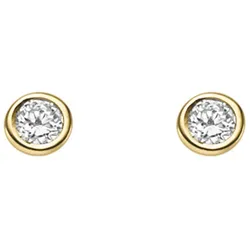 Paar Ohrhänger ADELIA ́S, gold, Ohrringe, Damen, Damen, 0,1 ct VVS = sehr sehr kleine Einschlüsse, Gelbgold 585, mit Diamant / Brillant für Damen