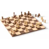 Umbra Wobble Schach Set mit vertieften Spielfeldern aus hochwertigem Ahorn- und Walnussholz, 38 x 38 x 11 cm, 2 Spieler