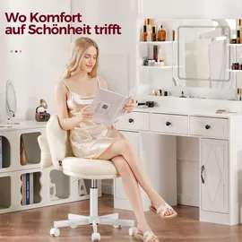 COMHOMA Drehstuhl Kunstleder Beige