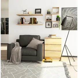 abamihome Akord Kommode 60 x 77 x 40 cm Hellbraun