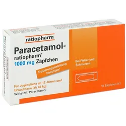 Paracetamol ratiopharm 1000mg Zäpfchen