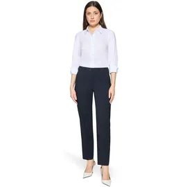 Betty Barclay Bügelfaltenhose "Damen mit Bügelfalte", Damen, Gr. 34, Normalgrößen, blau (dunkelblau), Obermaterial: 86% Polyester, 14% Elasthan, Basic, relaxed fit 7/8-Länge, Hosen, Material