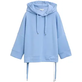 Tom Tailor Damen Hoodie Sweatshirt aus Scuba, blau, Uni, Gr. M