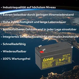 KungLong Bleiakku passend zu Exide S312/1.2S 12V 1,2Ah