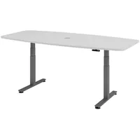 Bümö Konferenztisch, Grau, Graphit, Nachbildung, Oval, 220x74x103 cm, FSC
