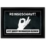 speecheese Fußmatte in 35x50 cm mit gewitztem Streich Reingeschaut! Jetzt musst du draussen bleiben! lustiger Prank um Freunden und Familie einen Streich zu Spielen die Fußmatte in 35x50