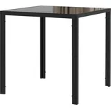 Quadratischer Esstisch für 4 Personen mit Hartglasplatte, 75x75x75 cm Schwarz für Küche und Esszimmer - Schwarz