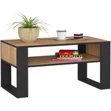 Akord Couchtisch Domi Kaffeetisch Eiche Craft 92 Cm Front Schwarz B92 X H45 X T53 Cm