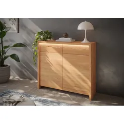 Kommode HOME AFFAIRE "Léopoldine", braun, T:41cm, Sideboards, Kommode aus Kernbuche, inkl. LED-Beleuchtung