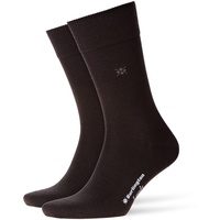 Burlington Herren Socken LEEDS - Schurwolle, Logo, Uni, One Size, 40-46 braun