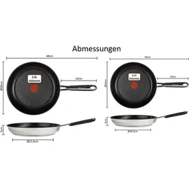 Tefal Jamie Oliver Pfannen-Set 4-tlg. 24 cm + 28 cm
