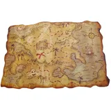 P'TIT Clown - 20019 - Schatzkarte - Treasure, Gold Map - Zubehör für Kindergeburtstagsdekoration, Karneval, Halloween, Schatzsuche - 29 x 45 cm