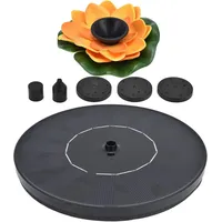 Neue Solar-lotus-gartenfontäne Mit 4 Düsen – Mini-außenfontäne Geeignet Für Vogelbäder, Aquarien Und Gärten, Gelb